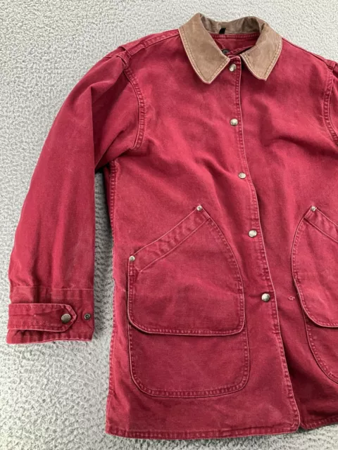 Vintage Woolrich Jacket Mens Medium Red Wool Blanket Lined Southwest Chore Coat 2