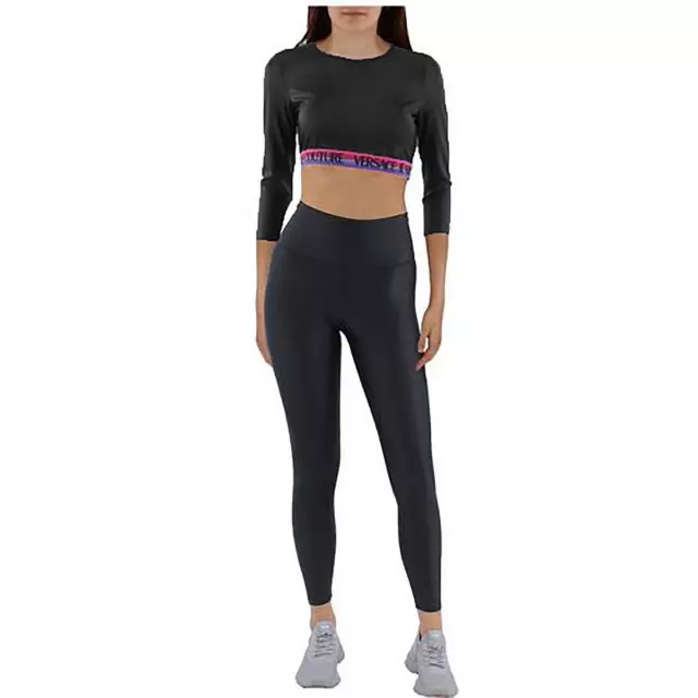 Versace Jeans Couture Womens Lycra Banded Bottom Crewneck Cropped BHFO 6025