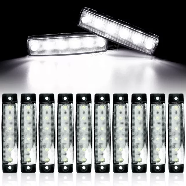 10x LED Weiß Begrenzungsleuchten Positionsleuchten Anhänger LKW PKW 12v 24v