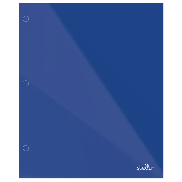 Office Depot Brand Stellar Laminated 2-Pocket Paper Folder, Letter Size, Blue