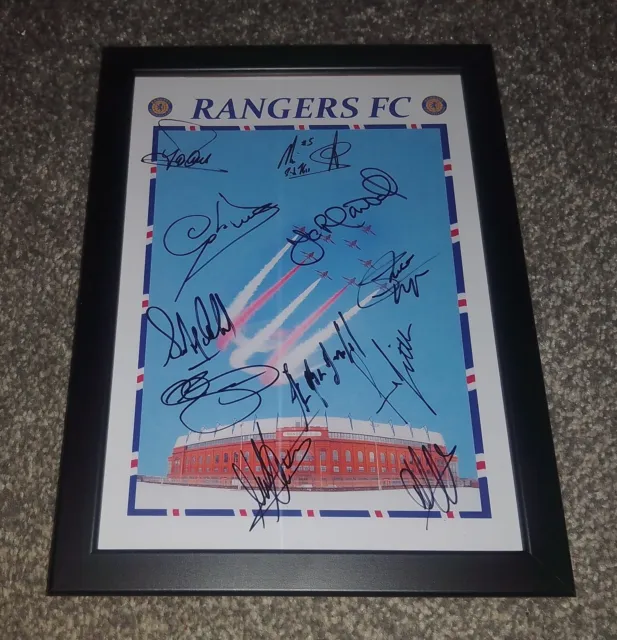 Rangers Multi signed Ibrox Photo 12 X 8 Framed