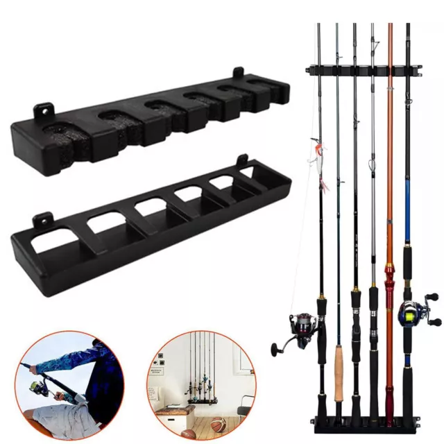 HORIZONTAL OR VERTICAL Rod Rack Fishing Boat Gear Pole Storage Stand Holder  Wall $10.99 - PicClick