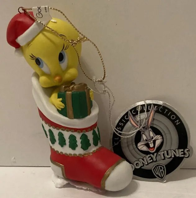 Looney Tunes Tweety Bird Tweet for Santa Goebel Porcelain Xmas Ornament w/ Box