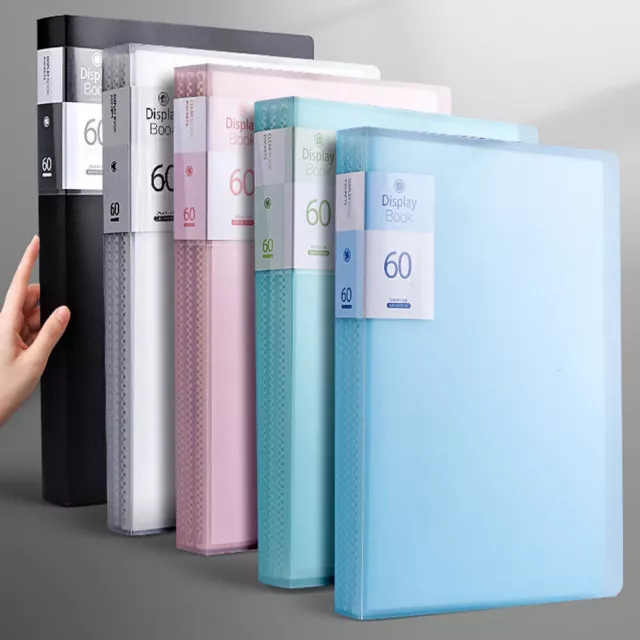 4pcs 60 Pockets A4 File Folder Display Presentation Book with Plastic Sleeves