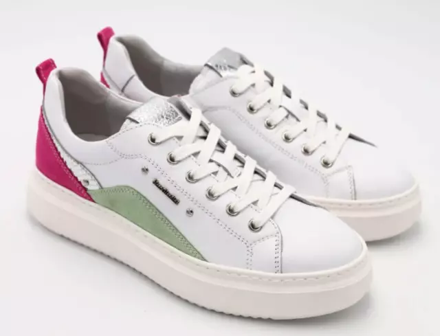 NERO GIARDINI E409910D Sneakers donna Bianco/Verde/Fuxia SVENDITA PRIMAVERA