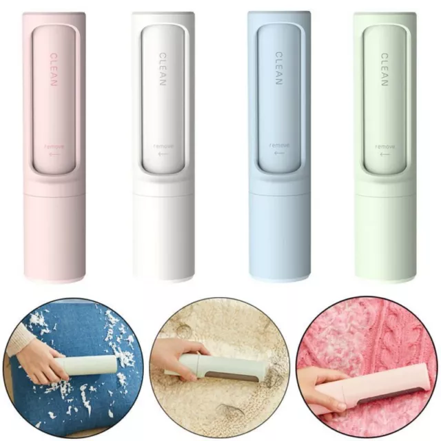 Portable Reusable Pet Hair Remover Lint Roller Brush Self Cleaning Tool Green