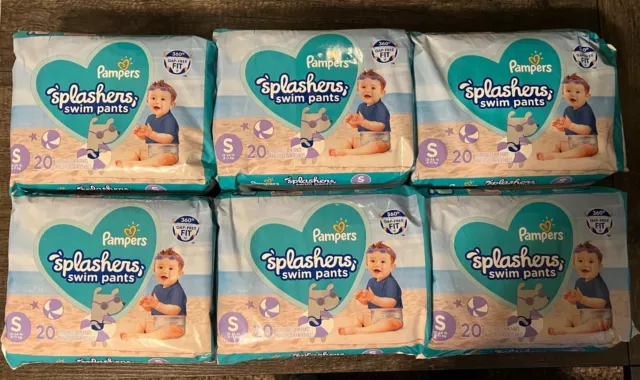 LOT OF 6PK Pampers Splashers Baby Diapers Small Disposable Swim Pants 20 Pack EA