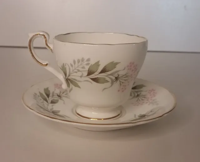 Vintage Royal Mayfair Bone China Floral  Tea Cup & Saucer England 60s 2pc Set