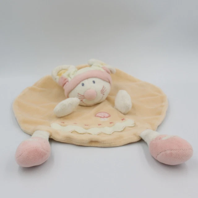Doudou plat rond souris robe orange champignon KIABI - 1877