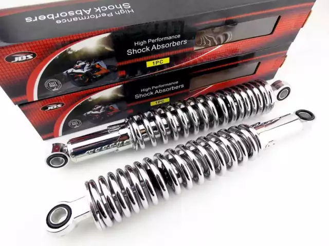 BSA A65L LIGHTNING 64-70 340mm JBS CHROME REAR SHOCK ABSORBERS EYE TO EYE