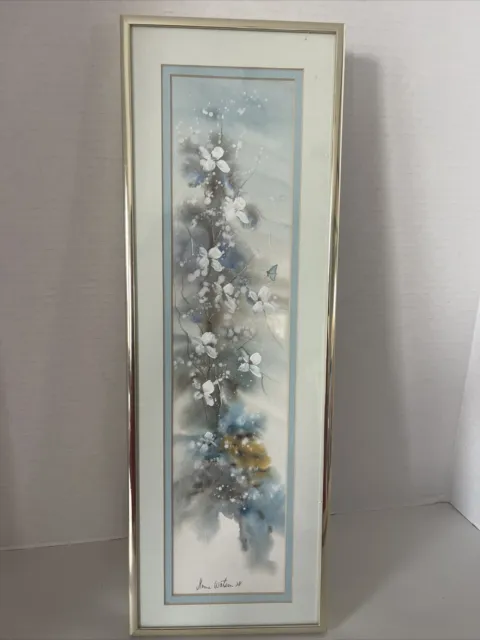 MARY STORM ORIGINAL WATERCOLOR BOARD FLORAL PAINTING