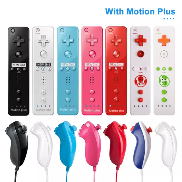 Motion Plus Controller Remote Nunchuck for Nintendo Wii Wiimote Built in Motion