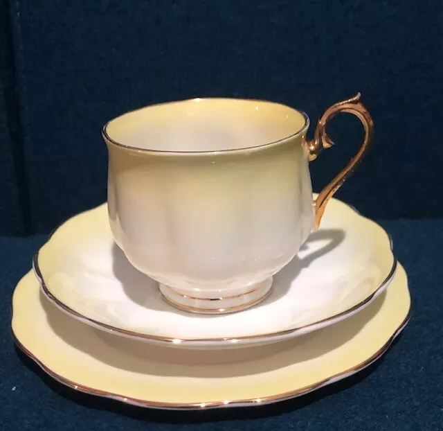 Vintage Royal Albert Yellow Rainbow Series Trio Cup, Saucer & Side Plate