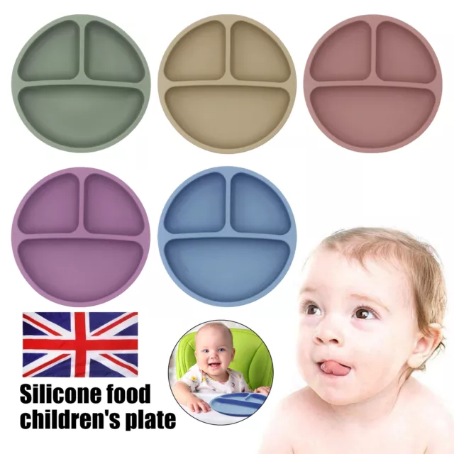 Baby Placemat Silicone Mat Tray Toddler Food Kids Table Plate Feeding Bowl Cute