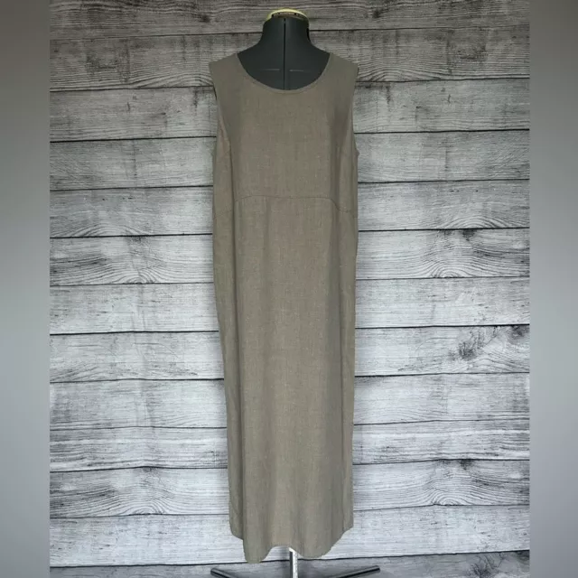 Flax 100% linen maxi dress size small