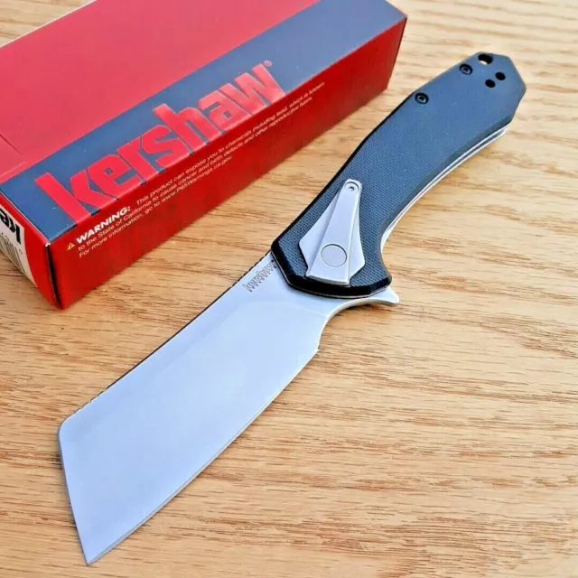 Kershaw Bracket Frame Folding Knife 3.5" 8Cr13MoV Steel Blade Black GFN Handle