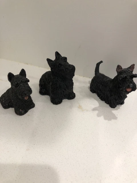 Trio Of SCOTTISH TERRIER Figurines Vintage