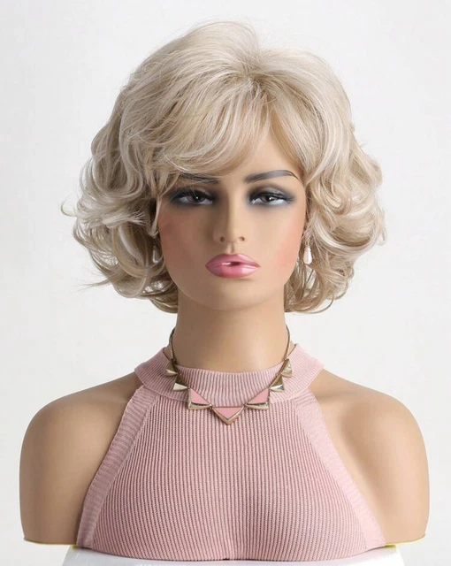 Perruque Courte Femme Bouclée/Undulée - Blonde Doré Naturel - Neuf Avec Étiquettes
