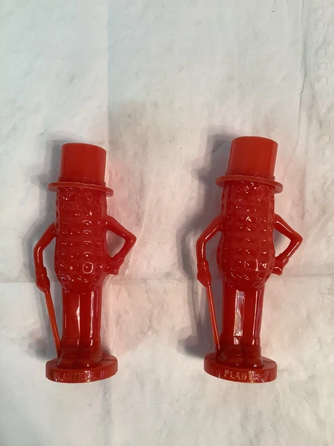 VTG Planters Peanuts Mr. Peanut Red-Orange Salt & Pepper Shakers