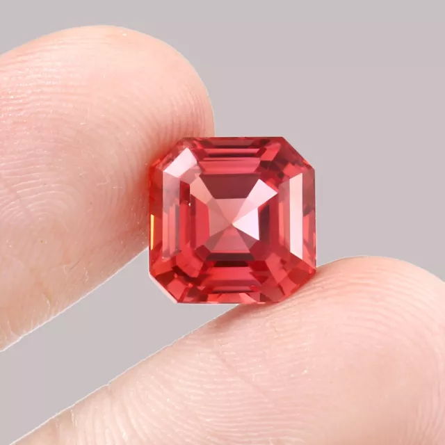 Natural Flawless Ceylon Padparadscha Sapphire 6x6 MM Asscher Cut Loose Gemstone