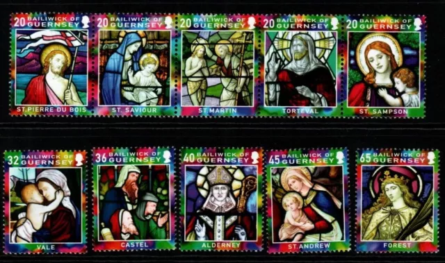 Guernsey Sg1086/95 2005 Christmas Mnh