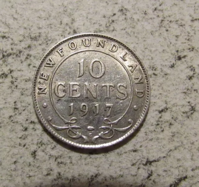 1917 Silver Newfoundland Ten Cents