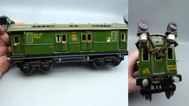 A4Z JE alter Orig MÄRKLIN 17550 Spur 0 Blech POST Gepäckwagen DRG grün 30er RAR