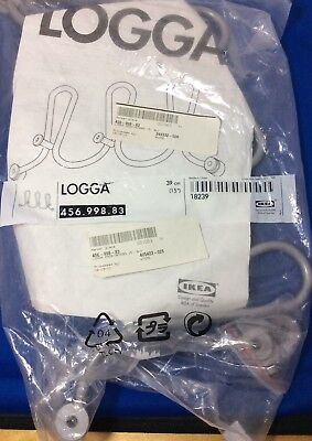 IKEA Logga Wall Hanger 15 inch 3 Knobs Hooks Coat Hat Scarf Rack Silver New
