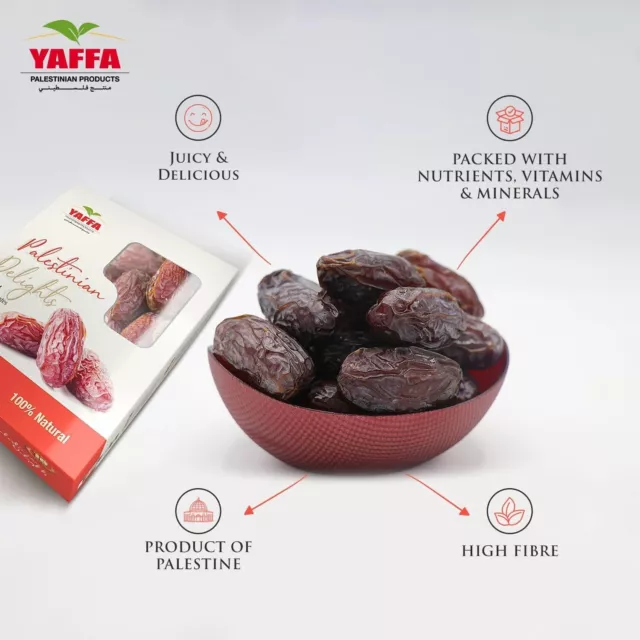 Palestinian Delight Medjoul Dates - MEDIUM B 900g Khajoor (FREE SHIPPING)- Yaffa 3