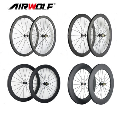 1 paio di RUOTE STRADA CARBONIO COPERTONCINO 271 HUB 38 mm CARBON RUOTE CORSA Bici Ruota 