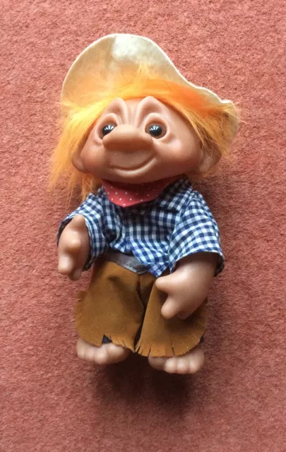 Vintage Cowboy Dam Troll Figure 9” Tall 1977 Made In Denmark .