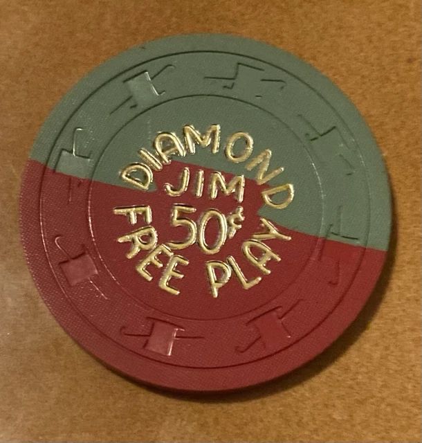 .50 Cent Diamond Jim Red Green Casino Chip ** Las Vegas NV .50 Cent Diamond Jim Red Green Casino Chip ** Las Vegas NV