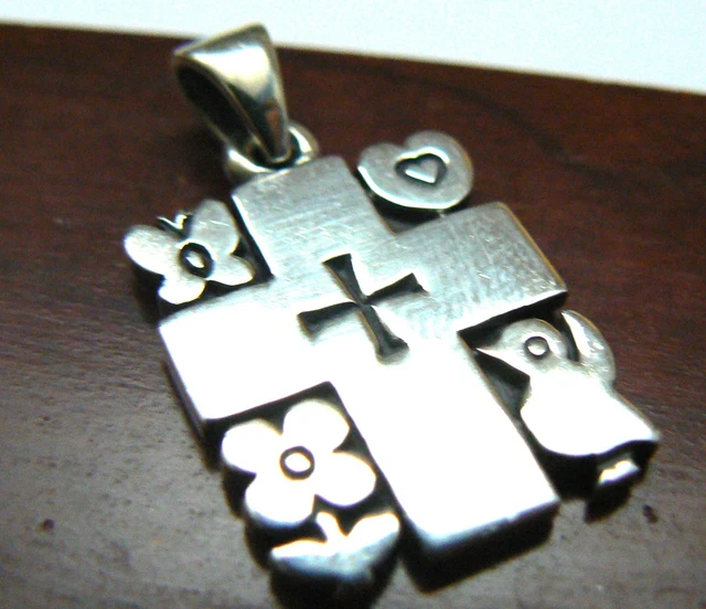 RETIRED JAMES AVERY Cross Pendant Butterfly Heart Flower Chick SO CUTE