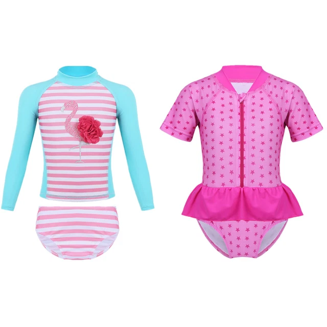 KIDS BABY SWIMMING Girls Swimsuit Bathing Swimwear Rash Guard Costume