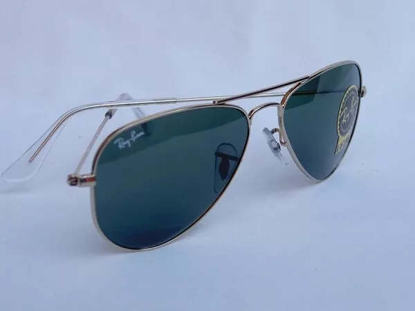 New Ray Ban Sunglasses Aviator SMALL METAL Gold RB 3044 L0207 Green Lenses 52mm