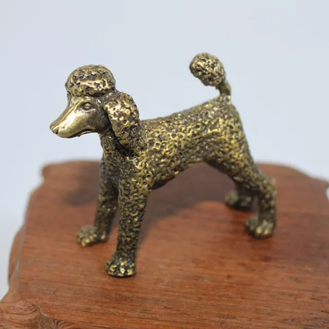 Brass Poodle Figurine Dog Statue Animal Figurines Toys Home Desktop Decoration A