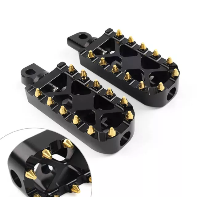 Foot Pegs Floorboard MX Style Pedals Fit Harley Touring Softail Dyna Black+Gold