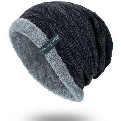 Hatiis Beanie Hat with Satin Lined for Women Men Cuffed Plain Skull Hat Unisex Winter Knit Cap Beanie for Women and Men 