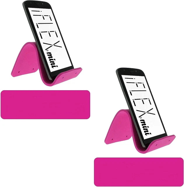 iFLEX Hot Pink Mini Flexible Phone Holder 2-Pack Travel Stand Non-Slip Grip