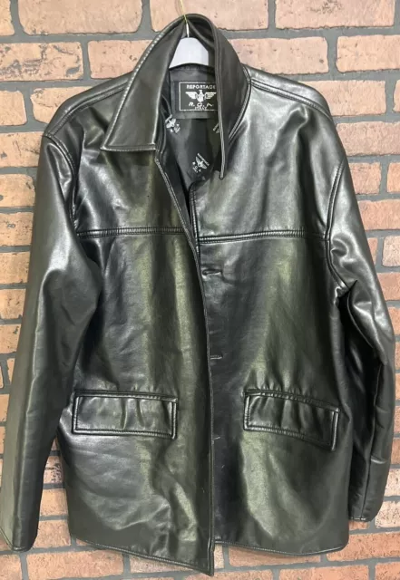 REPORTAGE RGA MENS Leather Jacket Coat Made In Italy 15.99 PicClick