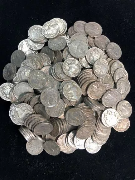 Lot of 400 Buffalo Nickels FULL DATE Unsorted P D S Mixed Dates - 10 ROLLS