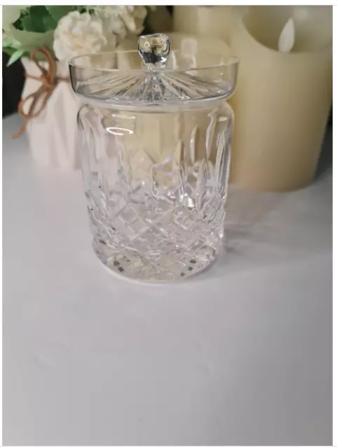 Crystal cut glass 10cm Tall lidded container