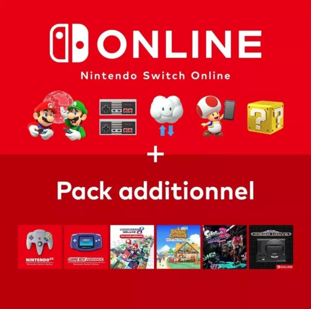 🔥 Nintendo Switch Online + Pack d'Extension • 12 mois