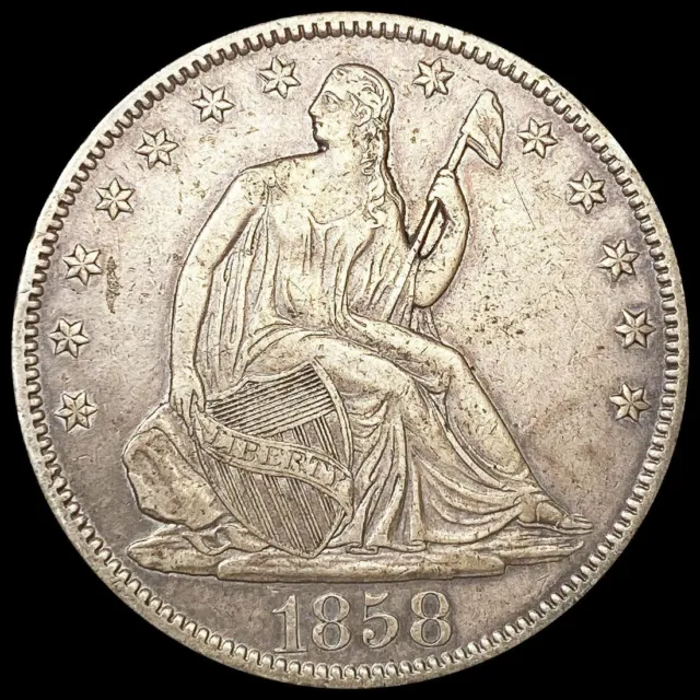 1858-S Seated Liberty Half Dollar Coin CLOSELY UNCIRCULATED