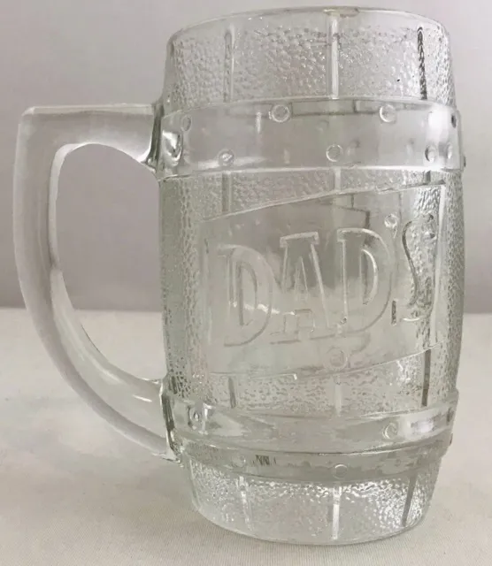 Dads Root Beer Vintage Barrel Mug Heavy Glass Mug, 5 1/4" Tall!