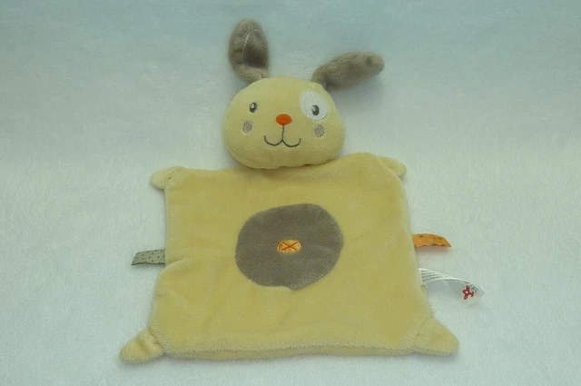 Doudou Lapin Plat Jaune Clair Taupe Comme Neuf Nicotoy Simba Dickie