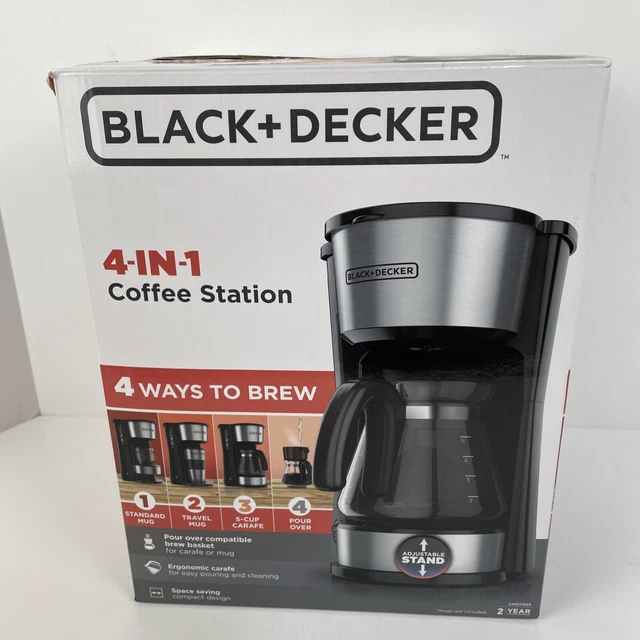 BLACK+DECKER 4IN1 COFFEE Maker 5Cup Coffeemaker Black CM0750BS 23.