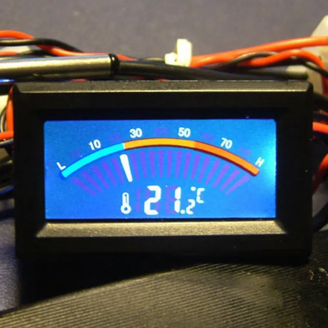 Misuratore di temperatura LCD display PC MOD con sonda impermeabile e nero Ge