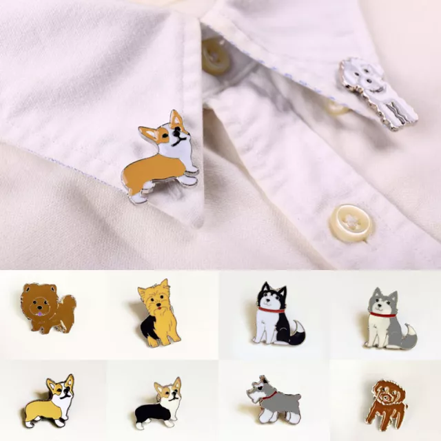 Cute Animal Brooches Cartoon Cat Dog Lapel Pin Enamel Pin Badge Brooch Jewellery