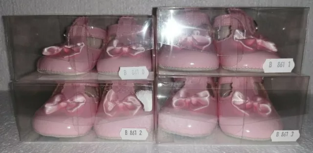 Baypods Luxus Baby Mädchen Patentschuhe Romany, T-Bar weiche Sohle rosa spanische Schleife 3